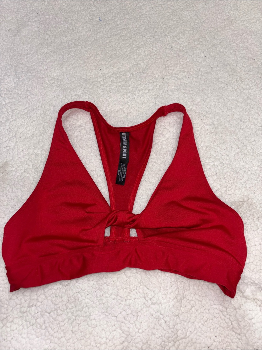 Pink Republic Red Knot-Front Racerback Sports Bralette